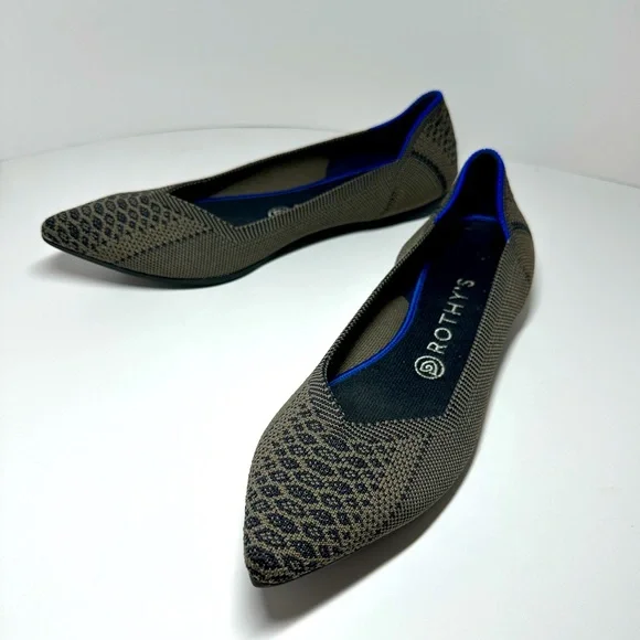Rothy's RARE Walnut Python Point Flats - Picture 2 of 11